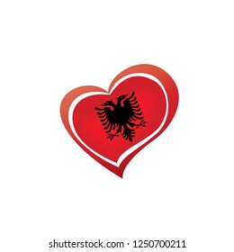 Albania flag, vector illustration on a white background