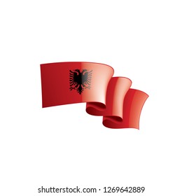 Albania flag, vector illustration on a white background