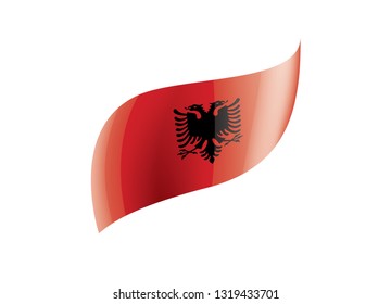 Albania flag, vector illustration on a white background