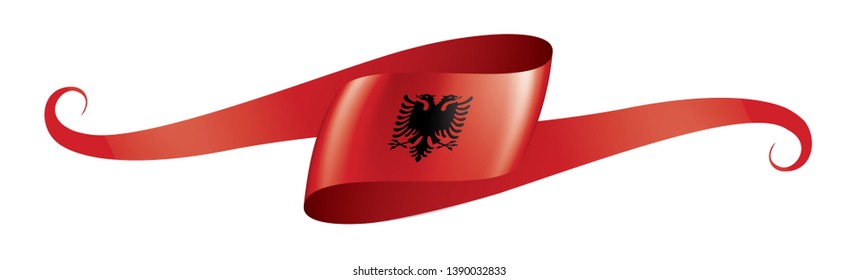 Albania flag, vector illustration on a white background