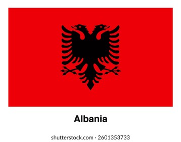 Albania flag vector isolated on transparent background