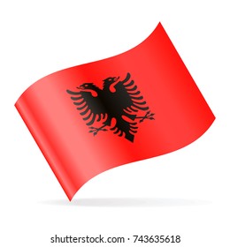 Albania Flag Vector Waving Icon - Illustration