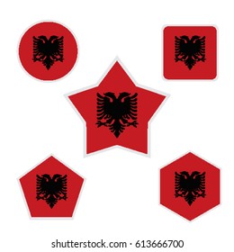 Albania flags with various forms vector