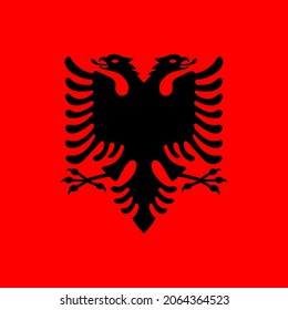 Albania Flat Square Country Flag Icon