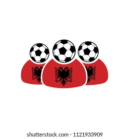 Albania football team, fans. Icon.