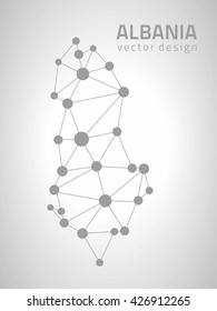 Albania grey outline vector map
