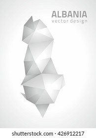 Albania grey vector polygonal map