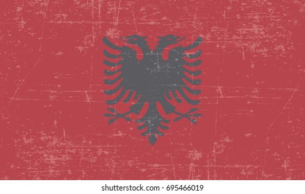Albania Grunge Flag