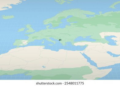 Albania destacó en un mapa detallado, la ubicación geográfica de Albania. Mapa de Vector.