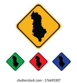 Albania Icon Illustration with Four Color Variations