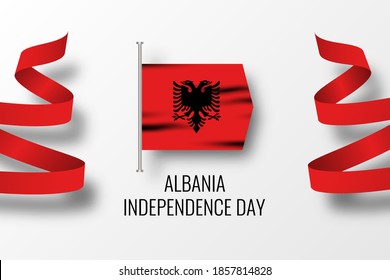 Albania Independence Day Celebration Illustration Template Design. Vector Eps 10