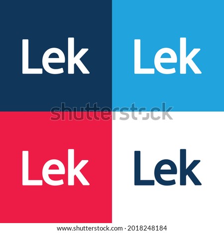 Albania Lek Currency Symbol blue and red four color minimal icon set