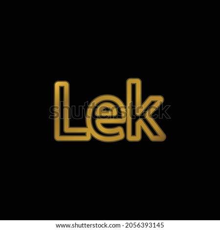 Albania Lek Currency Symbol gold plated metalic icon or logo vector