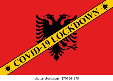 bloqueo de albania para evitar la propagación o el brote de coronavirus. covid-19 Precaución por albania para bloquear la infección por virus.
