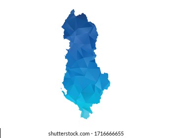 Albania Map - Abstract geometric rumpled triangular low poly style gradient graphic on white background , polygonal design for your . Vector illustration eps 10.