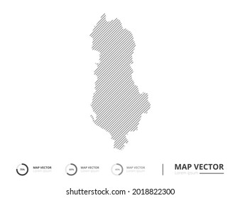 Albania map abstract line gray on white background vector for presentation. Creative concept for infographic.