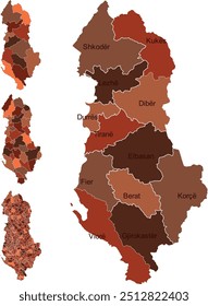 ALBANIA MAP with its administrative divisions and regions