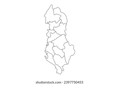 Mapa de las divisiones administrativas de Albania