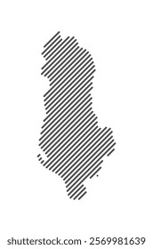 Albania - Map of the country formed by lines. Vector Illustration.