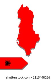 Albania map and flag