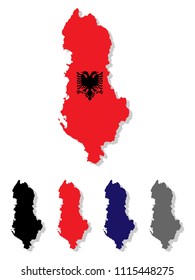 Albania map and flag