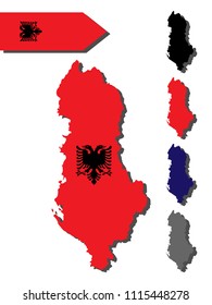 Albania map and flag