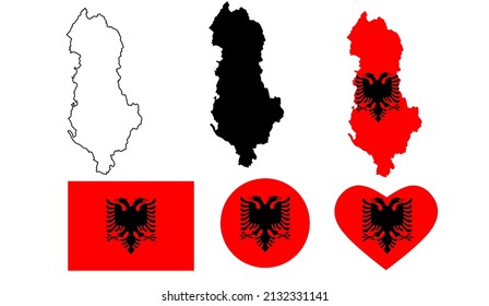 conjunto de iconos del indicador de mapa de albania