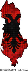 Albania map with flag inside - Illustration,
Abstract Mosaic Grunge vector