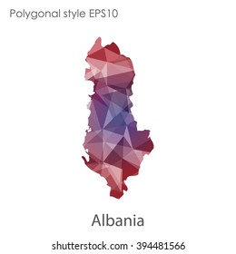 Albania map in geometric polygonal style.Abstract gems triangle,modern design background.