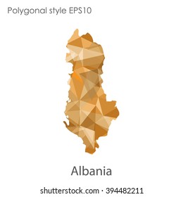 Albania map in geometric polygonal style.Abstract gems triangle,modern design background.