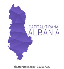 Albania map geometric texture