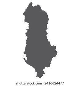 Albania map. Map of Albania in grey color