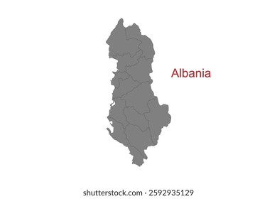 Albania map. Map of Albania in grey color