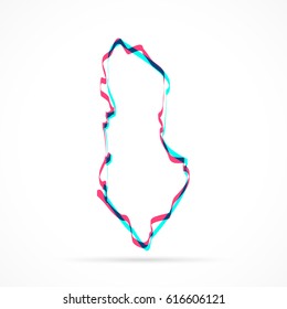Albania Map hand drawn with blue and pink highlighters, isolated on a blank background.
Vector illustration, easy to edit, manipulate, resize or colorize.