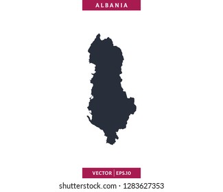 Albania Map. High Detailed Silhouette Map Vector.
