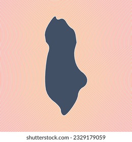 Albania map icon. Country shape on radiant striped gradient background. Albania vibrant poster. Classy vector illustration.