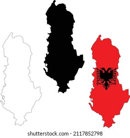 Albania map icon on white background. Albania country border map. flat style. 