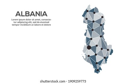 Albania map. image of a global map in the form of regions of Albania regions. Country flag. Infographic timeline. Easy to edit