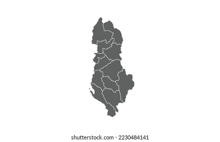 Albania map isolated on white background.for annual infographics report website layout.