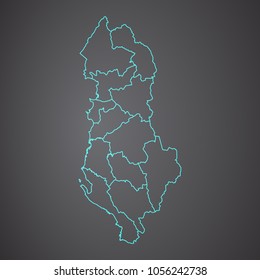 Albania map on white background vector, Albania Map Outline Shape Black on White Vector Illustration, High detailed black illustration map -Albania.