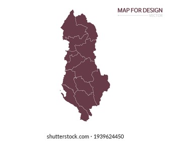 Albania map on white background vector illustration.