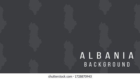 Albania map pattern background. The country in the form of borders. Stock vector illustration isolated on black background.