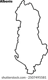Albania map simple outline vector.