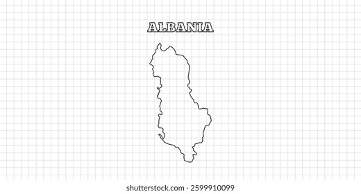 Albania map travel with outline simple drawing version Illustration