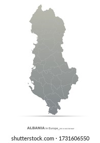 albania map. vector map of albania in europe country.