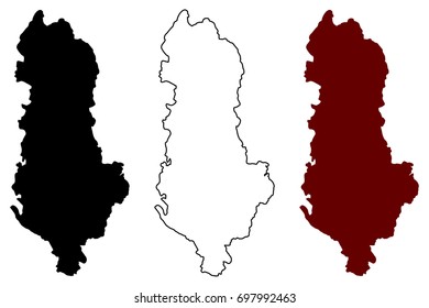 Albania map vector illustration, scribble sketch Albania