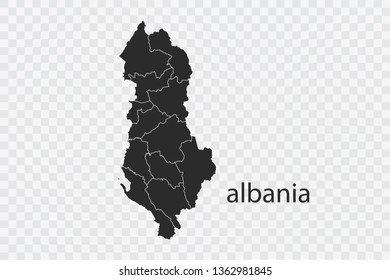 albania map vector, isolated on transparent background