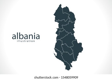 albania map vector, isolated on white background