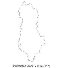Albania map. Map of Albania in white color