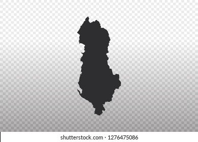 Albania Map - World Map International vector template isolated on transparent background - Vector illustration eps 10